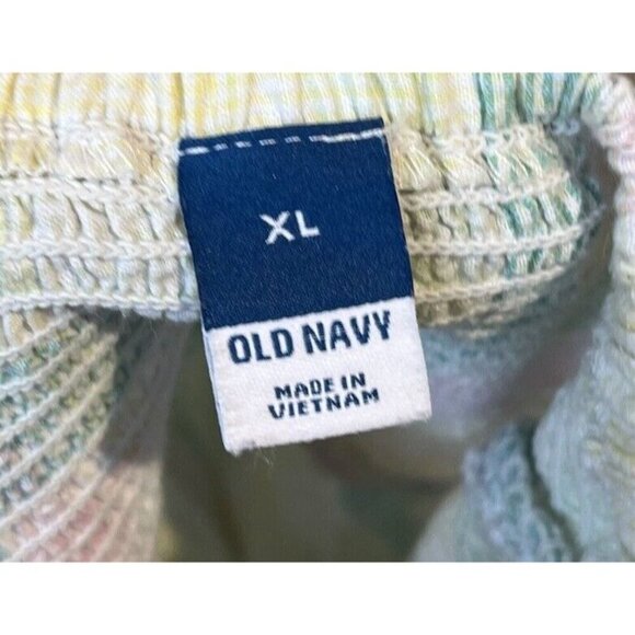 Puff-Sleeve Smocked Seersucker Babydoll Swing Blouse Women XL - Picture 9 of 9